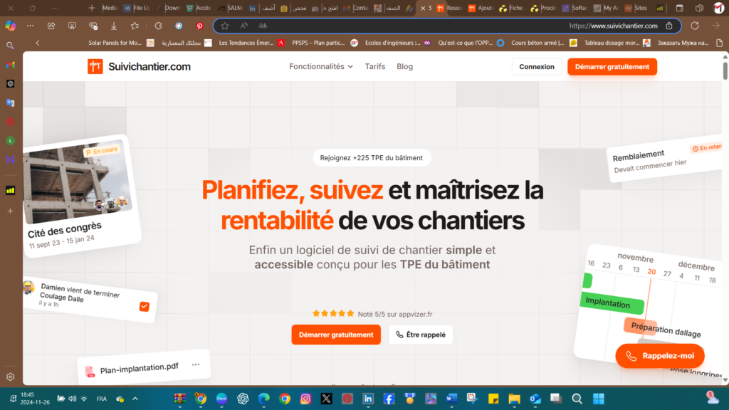 Suivi chantier : أداة ثورية لإدارة وتتبع مشاريع البناء