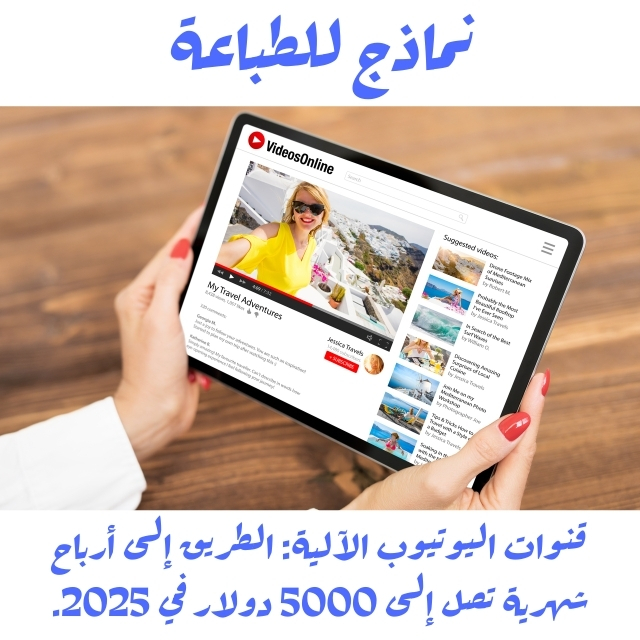 قنوات اليوتيوب الآلية: الطريق إلى أرباح شهرية تصل إلى 5000 دولار في 2025.
