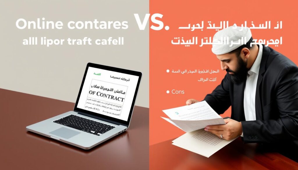 مقارنة بين صياغة العقود أونلاين والطرق التقليدية مقارنة بين صياغة العقود أونلاين والطرق التقليدية