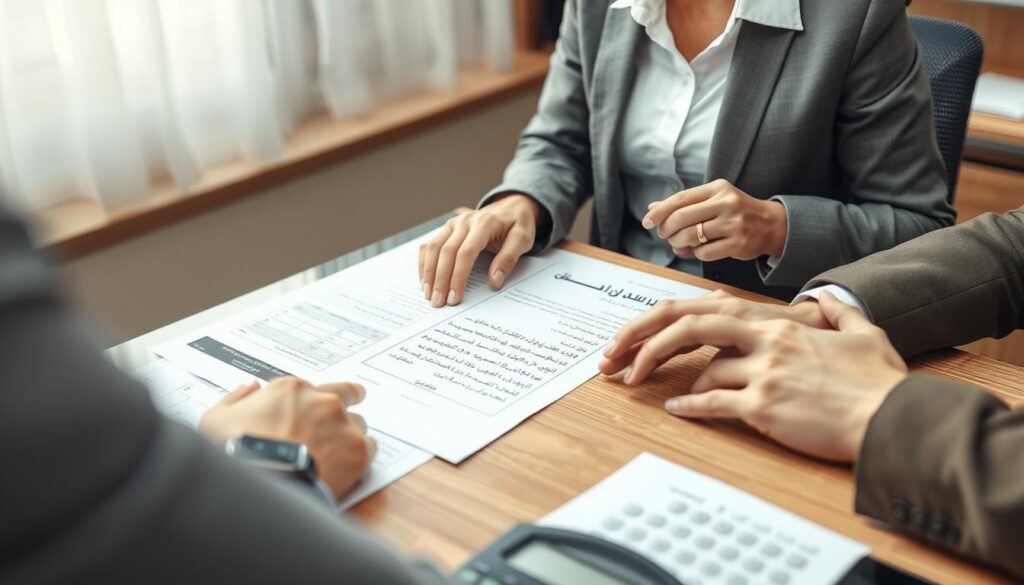 موظف بنك يشرح متطلبات نقل ملكية منزل مع البنوك لعميل موظف بنك يشرح متطلبات نقل ملكية منزل مع البنوك لعميل