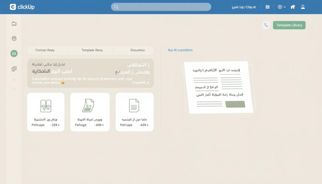 واجهة برنامج ClickUp لصياغة العقود تلقائيًا واجهة برنامج ClickUp لصياغة العقود تلقائيًا