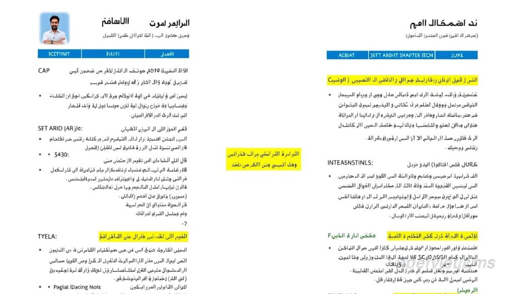أمثلة عملية لنموذج cv بالعربي في مختلف المجالات