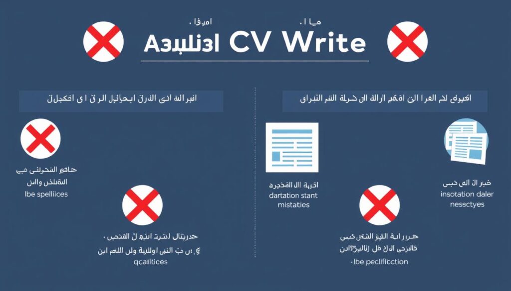 الأخطاء الشائعة في نموذج cv بالعربي موضحة بشكل بياني