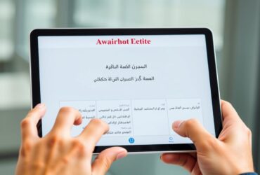 شخص يستخدم منصة إنشاء العقود أونلاين على جهاز لوحي