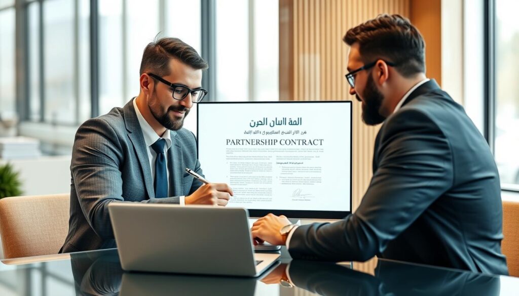 صياغة عقد شراكة أونلاين بين شريكين في العمل
