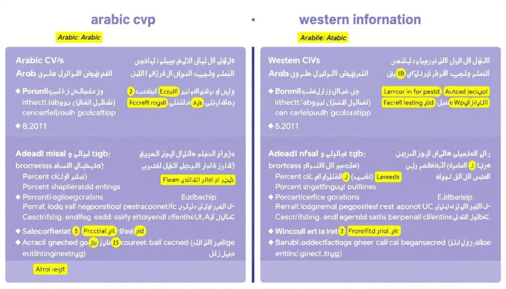 مقارنة بين نموذج cv بالعربي والنماذج الغربية