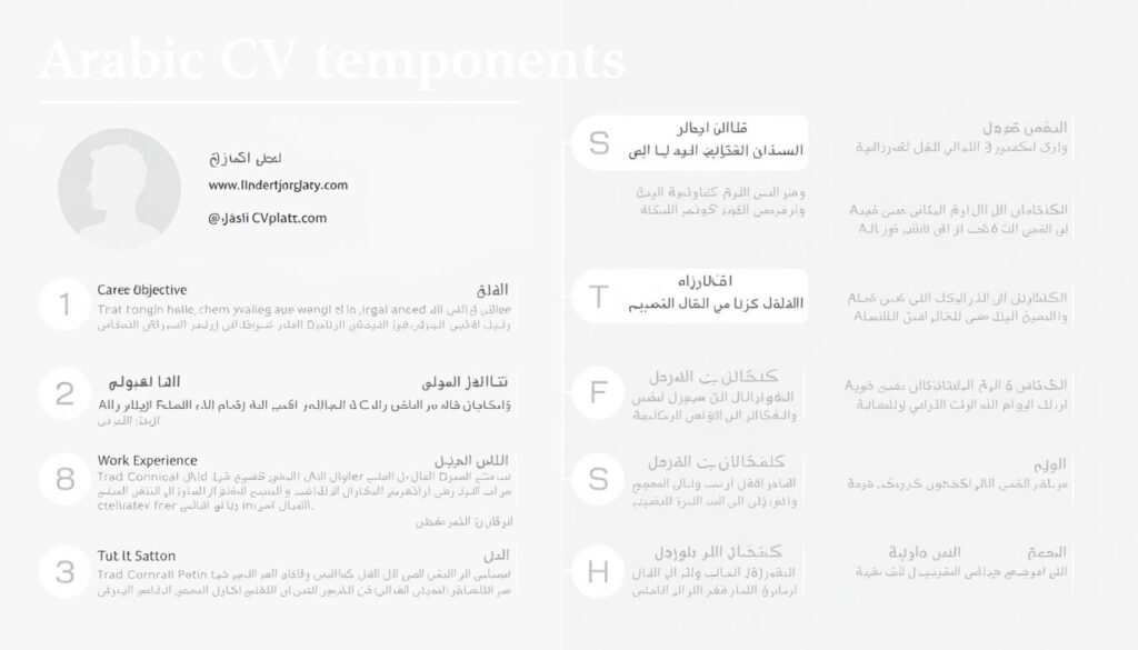 مكونات نموذج cv بالعربي موضحة بشكل بياني