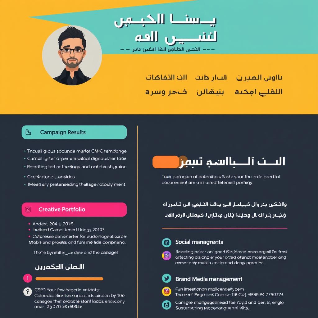 نموذج cv بالعربي لمجال التسويق والإعلام
