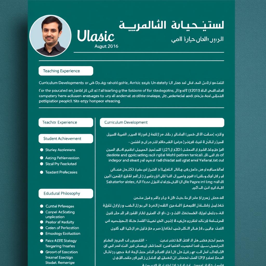 نموذج cv بالعربي لمجال التعليم