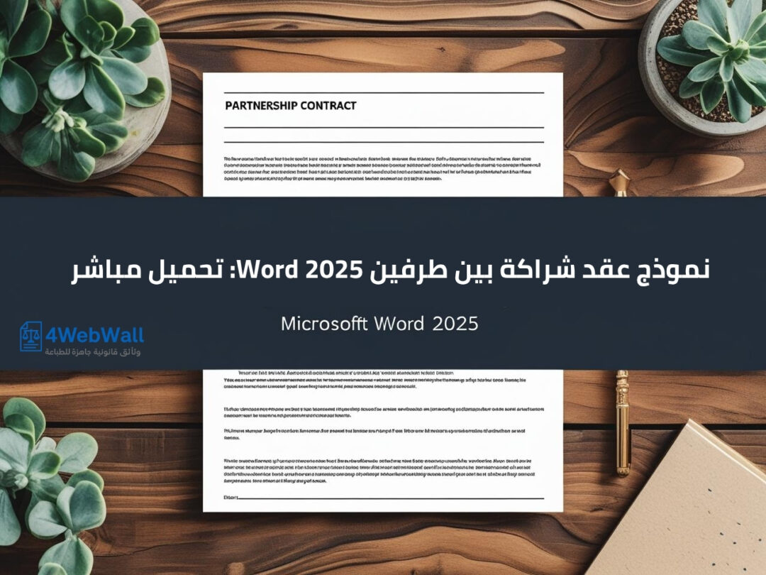 نموذج عقد شراكة بين طرفين Word 2025 تحميل مباشر