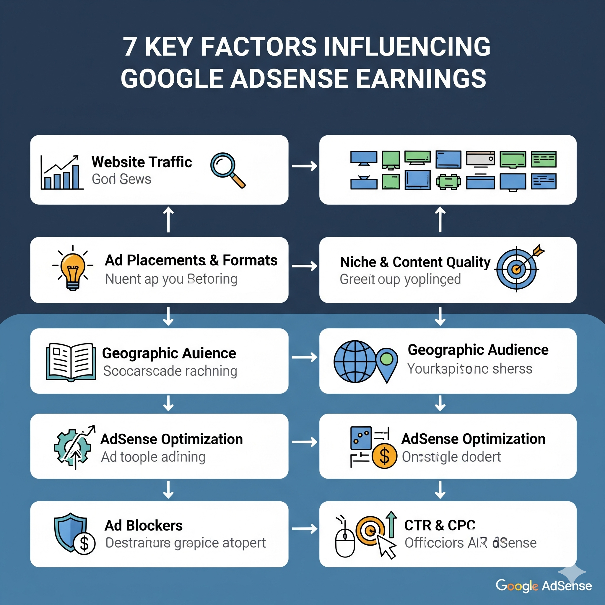 إنفوغرافيك يوضح العوامل السبعة المؤثرة على أرباح أدسنس في المغرب