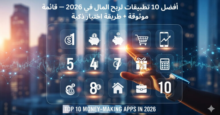 أفضل 10 تطبيقات لربح المال في 2026: دليل عملي بلا مبالغة