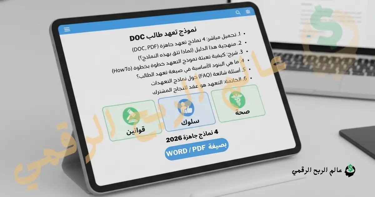 نموذج تعهد طالب جاهز للتحميل DOC و PDF