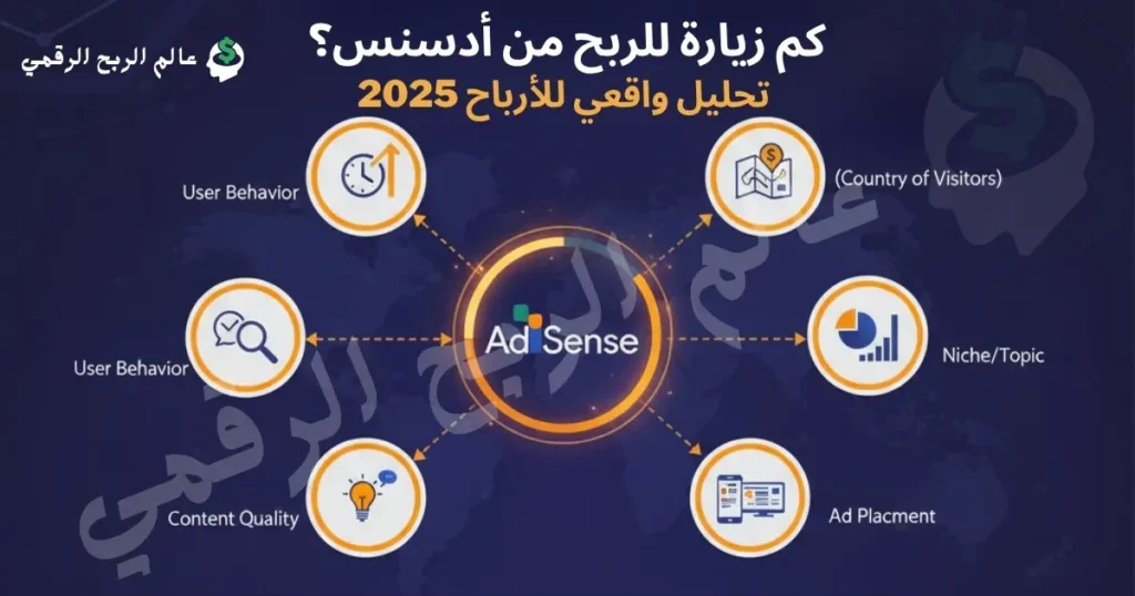كم زيارة للربح من أدسنس تحليل واقعي للأرباح 2025