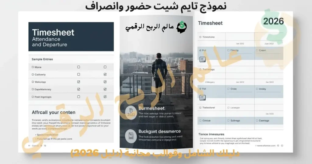 نموذج تايم شيت حضور وانصراف: دليلك الشامل وقوالب مجانية (دليل 2026)