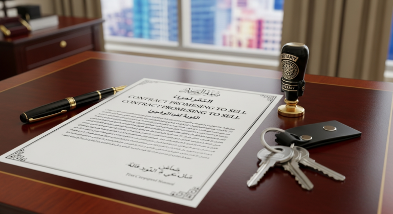 الدليل الشامل: عقد وعد بالبيع عقاري مصادق عليه (مع نموذج جاهز للتحميل)2026