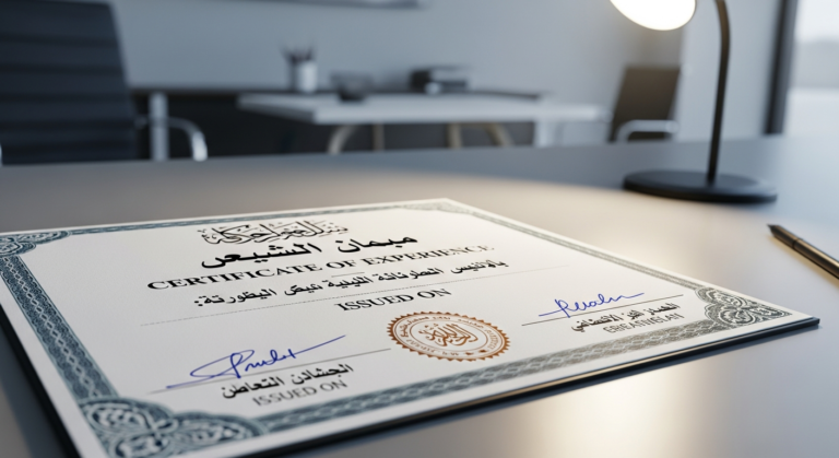 الدليل الشامل: شهادة خبرة مهنية باللغتين العربية والإنجليزية 2026 جاهزة للتعديل بصيغة Word و PDF