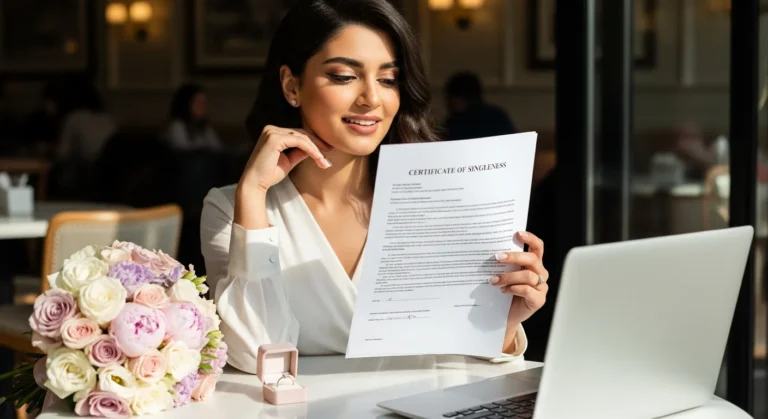 شهادة العزوبة - مرحلة التوقيع والمصادقة